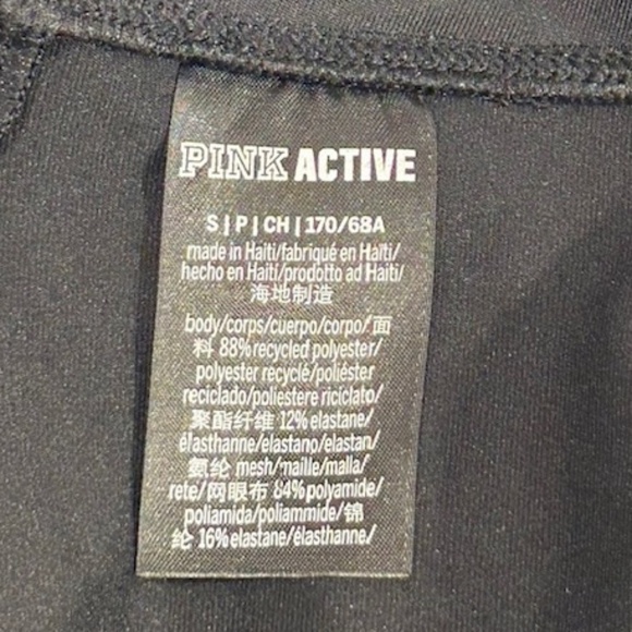 Pink Active Women's High Waist Workout Solid Black Bike Shorts Size Small - Picture 6 of 8